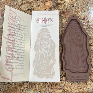 St. Nick 1993 Vintage Longaberger Pottery Christmas Cookie Mold